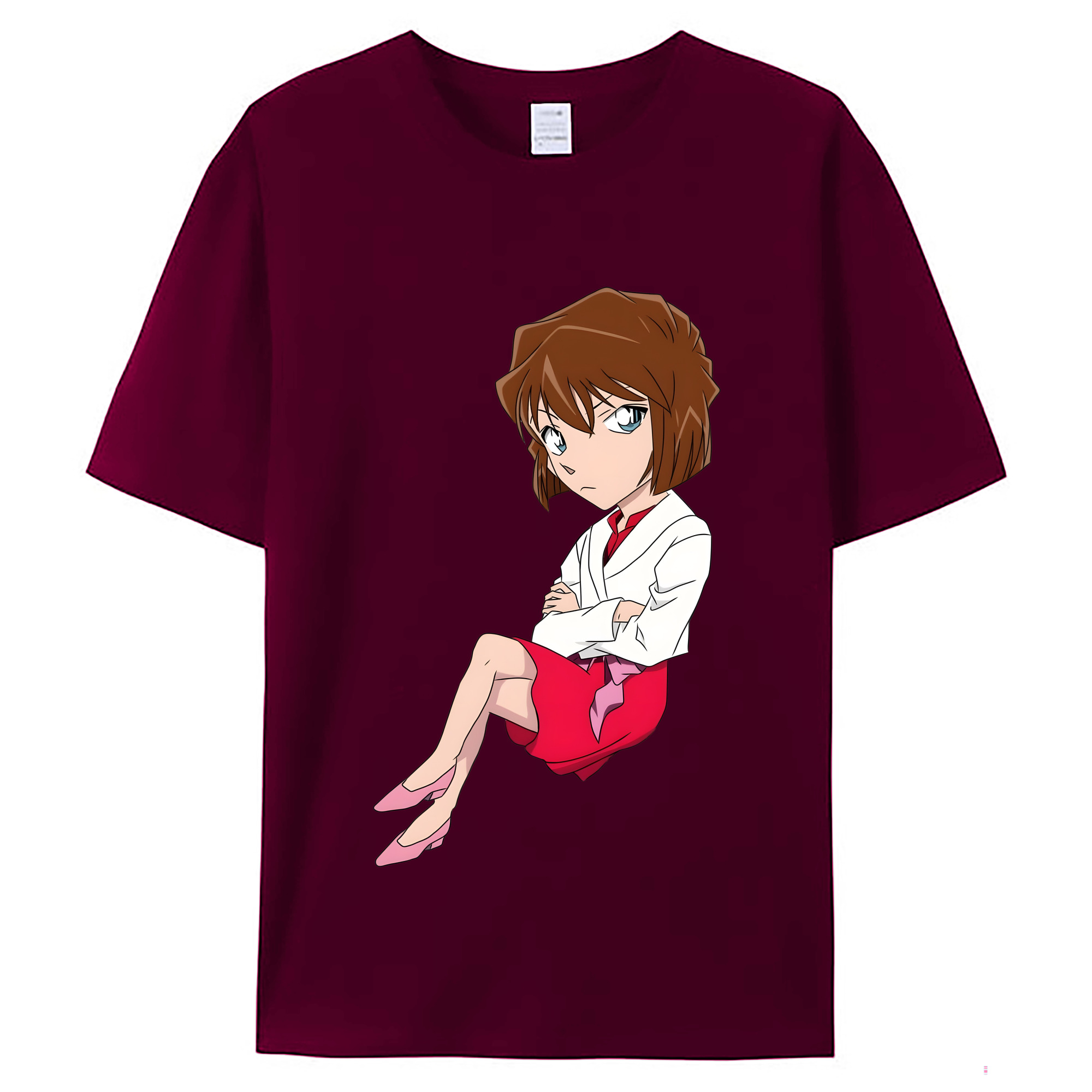 （画像用） 名探偵コナン 灰原 哀 はいばら あい Detective Conan Anita Hailey、Vi Graythorn Haibara Ai レディースカジュアルプリントTシャツ（綿100％）